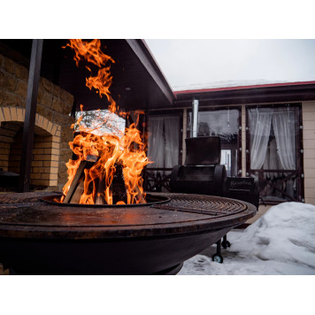 Чугунный Fantastic Grill Везувий Ø 1000 Престиж (чаша+подставка престиж+плита Gurman Ø1000+крышка)-1