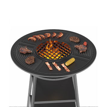 Чугунный Fantastic Grill Везувий Ø 700 (чаша+подставка+плита Gurman Ø700+крышка)-2