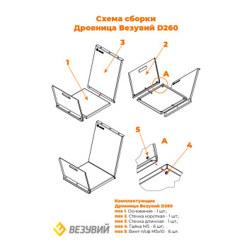 Дровница Везувий D260 «black»-3