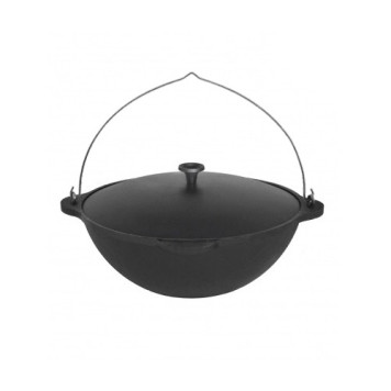 Казан чугунный Везувий 12л с ручкой (БЕЗ КРЫШКИ)-1